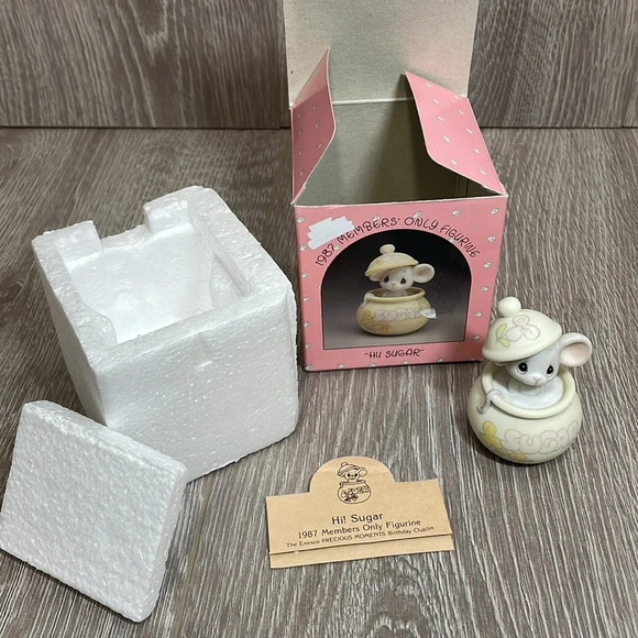Precious Moments 1987 Members Only Figurine Hi! Sugar Birthday Club - Picture 7 of 10